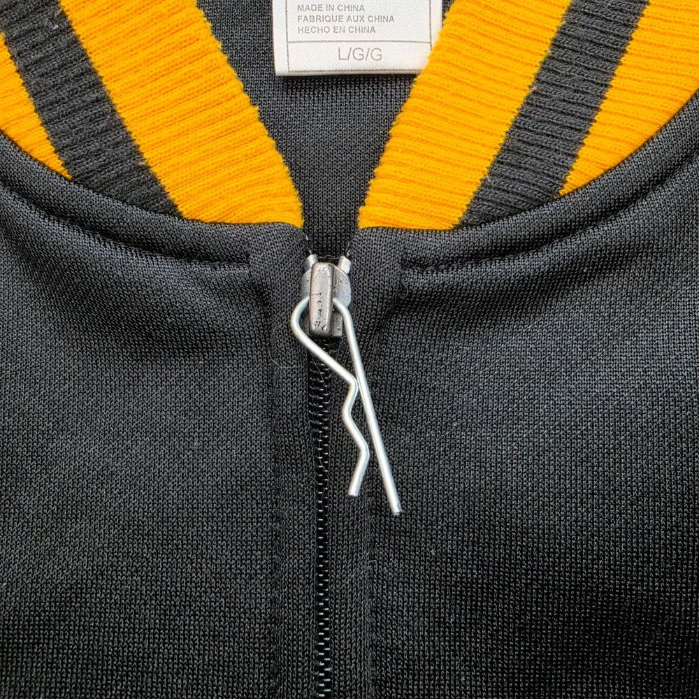 Vintage Pittsburgh Steelers Reebok NFL Bomber Track Jacket Mens Large Full Zip